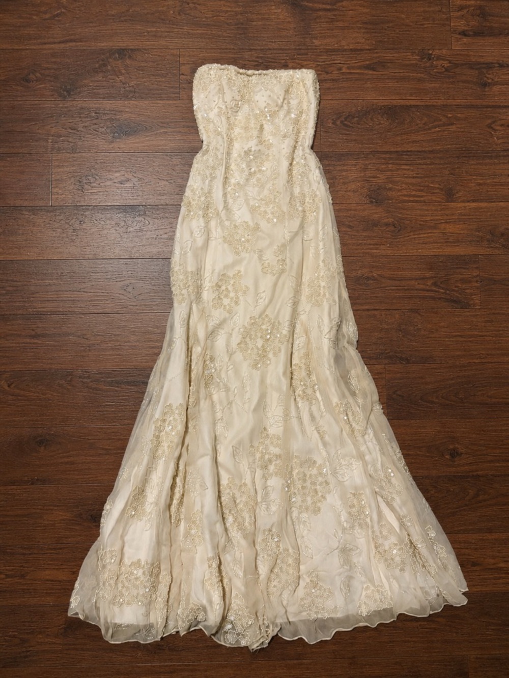 Vintage Y2K Sean Collection Strapless Beaded Gown